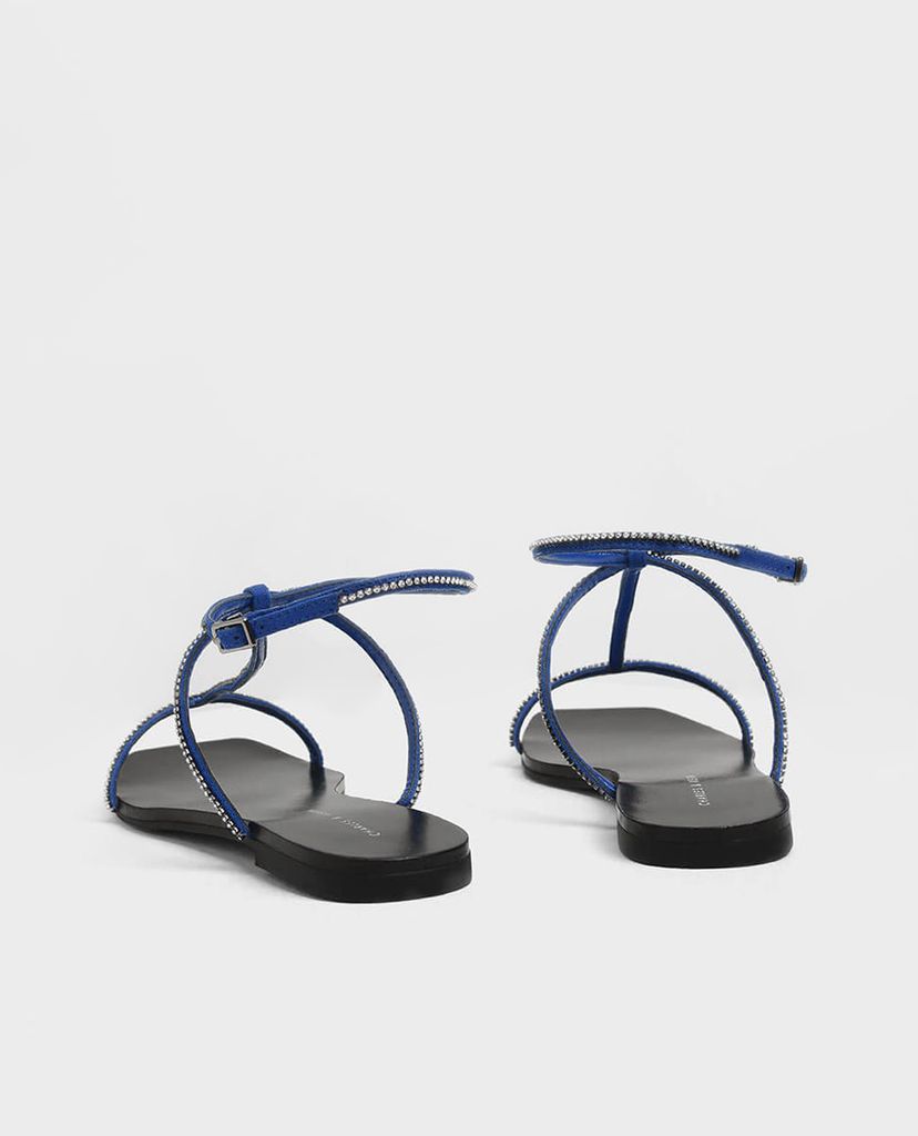 CHARLES & KEITH - Giày sandal nữ dây mảnh Embellished T Bar