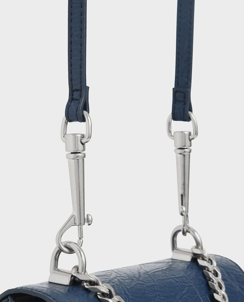 CHARLES & KEITH - Túi xách tay Wrinkled Effect Two Way Zip Chain
