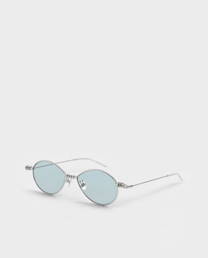 CHARLES & KEITH - Kính mát nữ gọng tròn Twine Detail