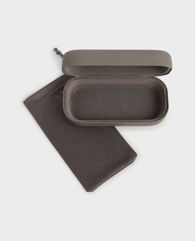 CHARLES & KEITH - Kính mát nữ gọng tròn Twine Detail