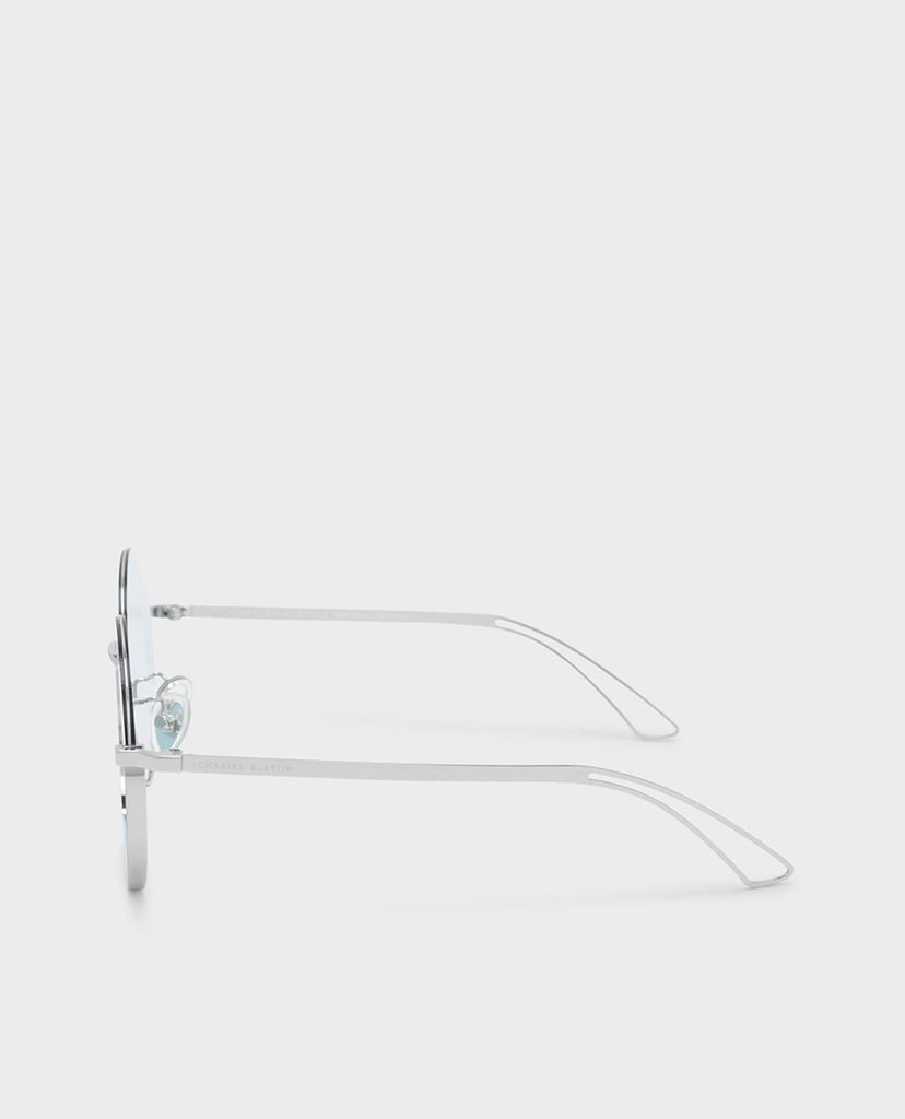CHARLES & KEITH - Kính mát nữ thời trang Round Half Frame