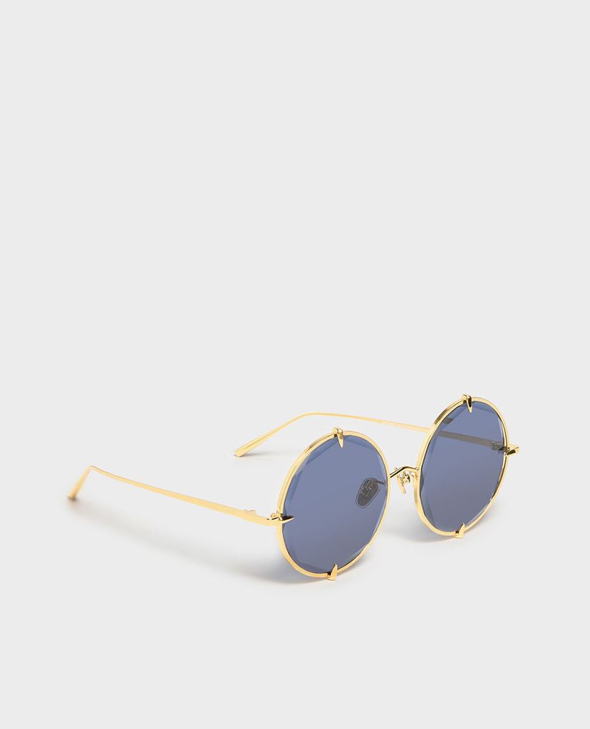 CHARLES & KEITH - Kính mát nữ gọng tròn Round Wire Frame Skinny