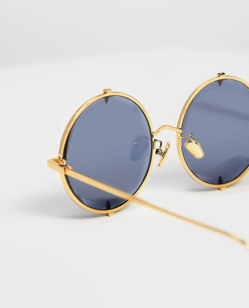 CHARLES & KEITH - Kính mát nữ gọng tròn Round Wire Frame Skinny