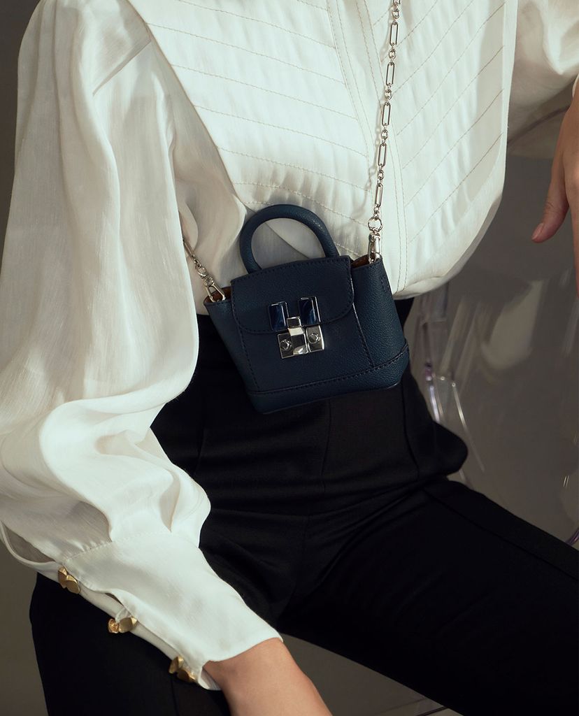 CHARLES & KEITH - Túi mini phom vuông Stone Embellished Pouch