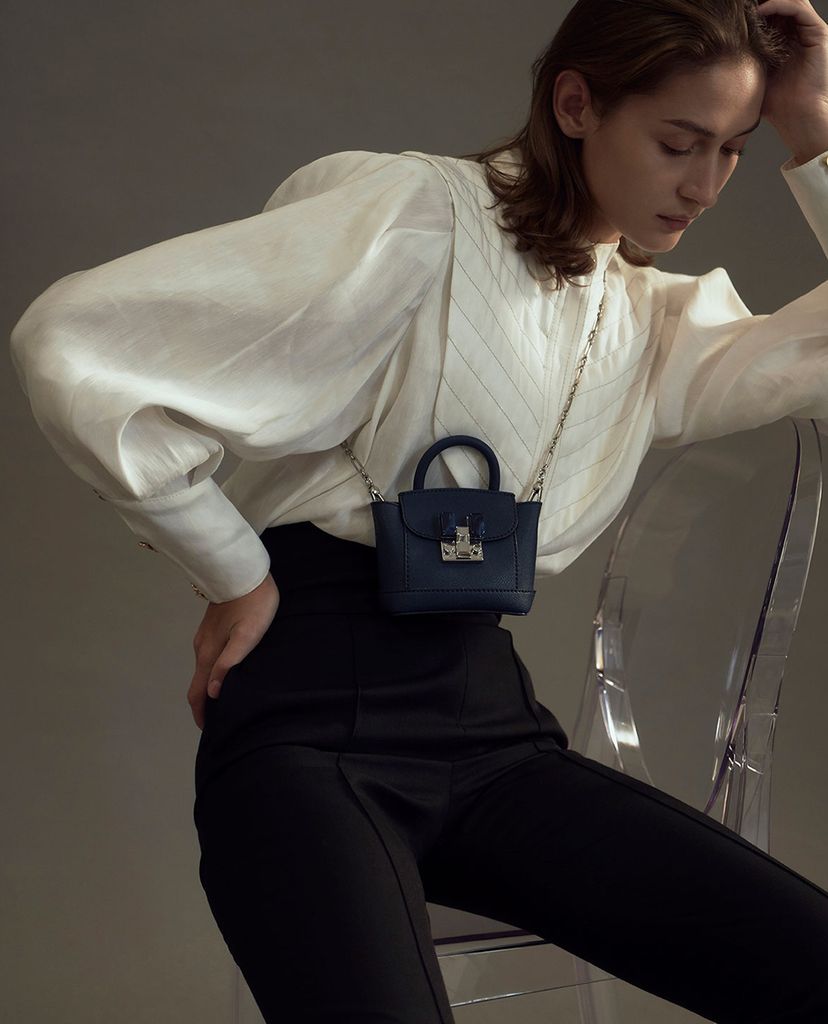 CHARLES & KEITH - Túi mini phom vuông Stone Embellished Pouch
