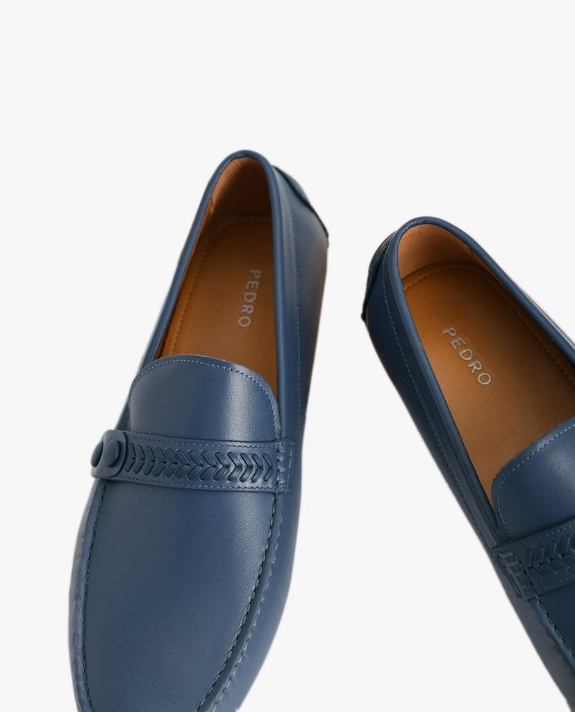 PEDRO - Giày lười nam mũi tròn Leather Moccasins
