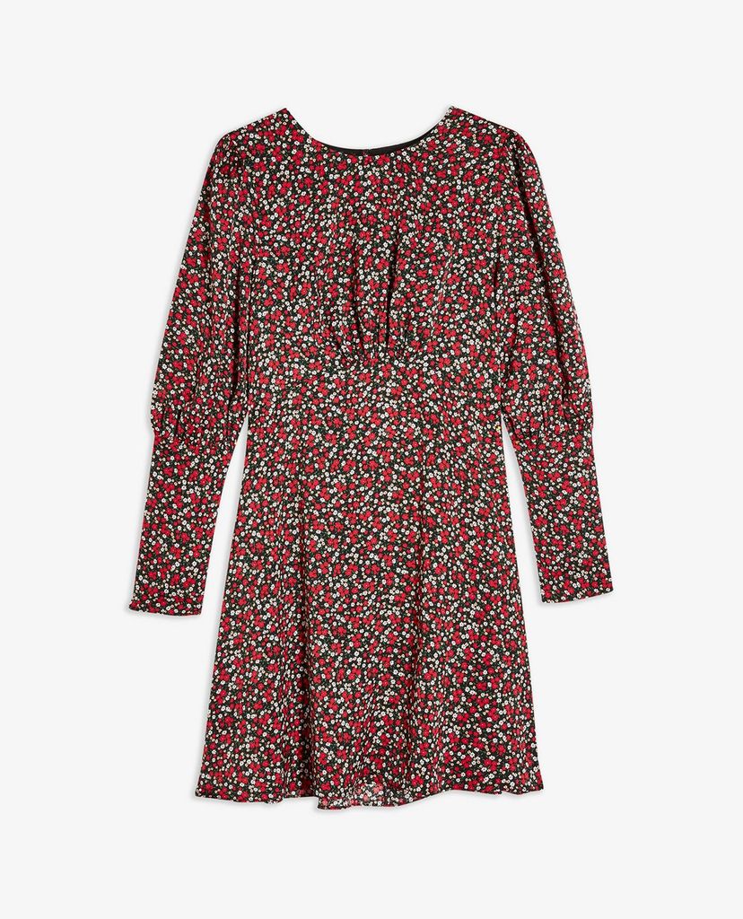 TOPSHOP - Đầm mini cổ tròn tay dài AUSTIN Red Printed