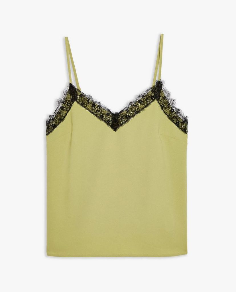 TOPSHOP - Áo hai dây nữ cổ V Green Lace