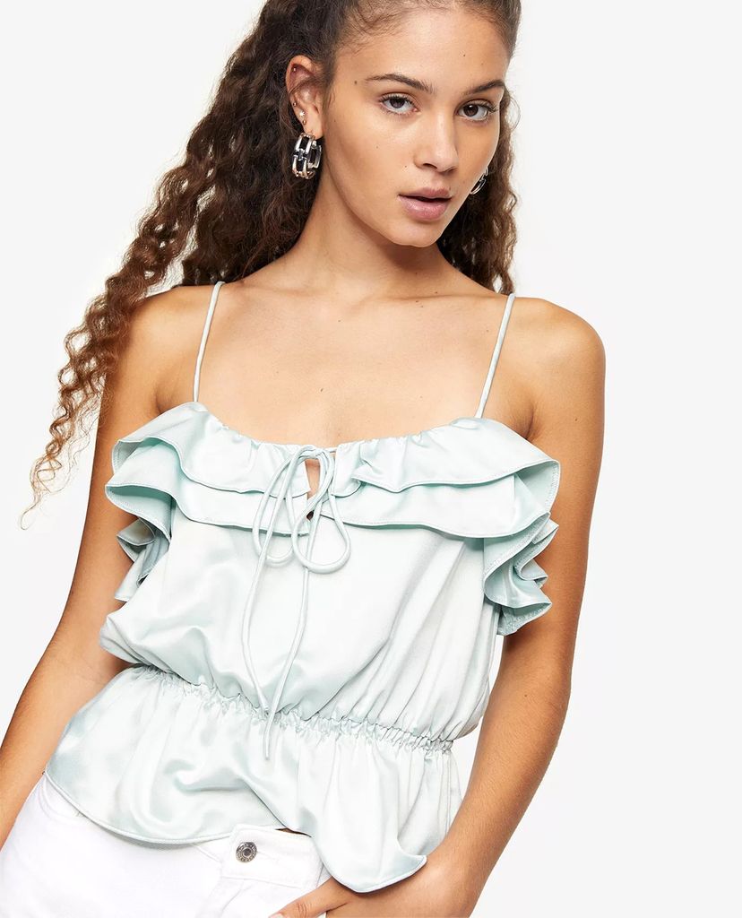 TOPSHOP - Áo kiểu nữ hai dây phối bèo Sage Ruffle Camisole