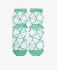 TOPSHOP - Vớ nữ cổ cao Green Grid Mesh