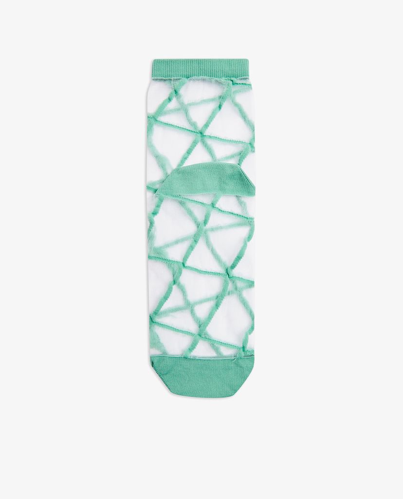 TOPSHOP - Vớ nữ cổ cao Green Grid Mesh