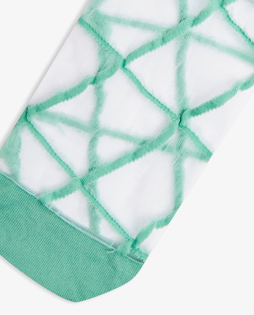 TOPSHOP - Vớ nữ cổ cao Green Grid Mesh