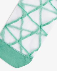 TOPSHOP - Vớ nữ cổ cao Green Grid Mesh