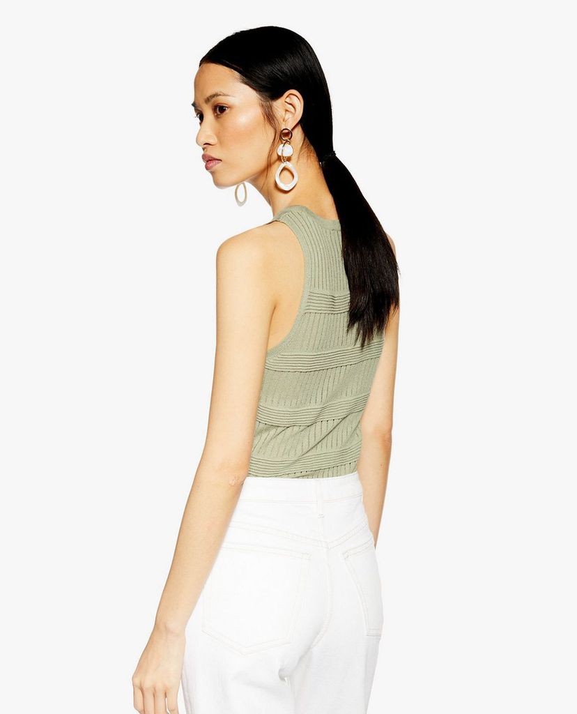 TOPSHOP - Áo kiểu nữ sát nách Sage Ottoman Knitted Rib Tank