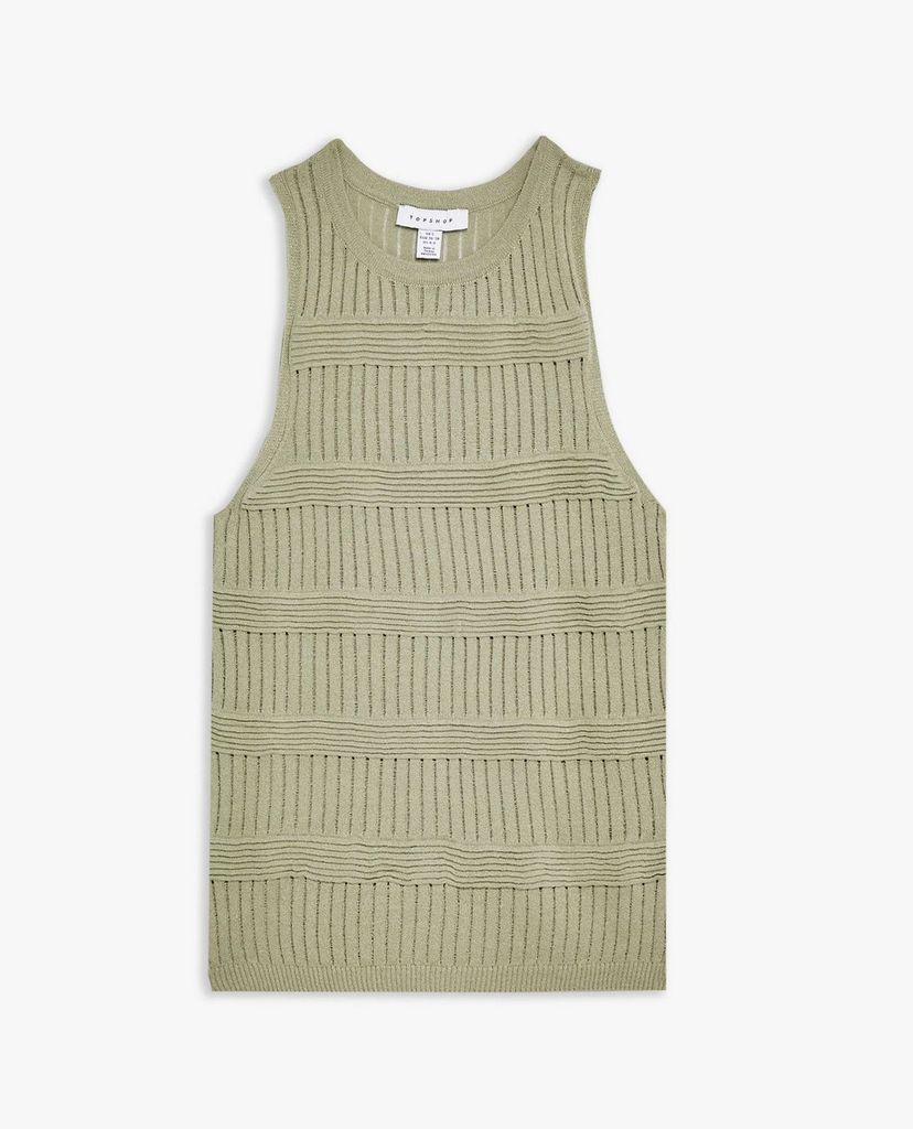 TOPSHOP - Áo kiểu nữ sát nách Sage Ottoman Knitted Rib Tank