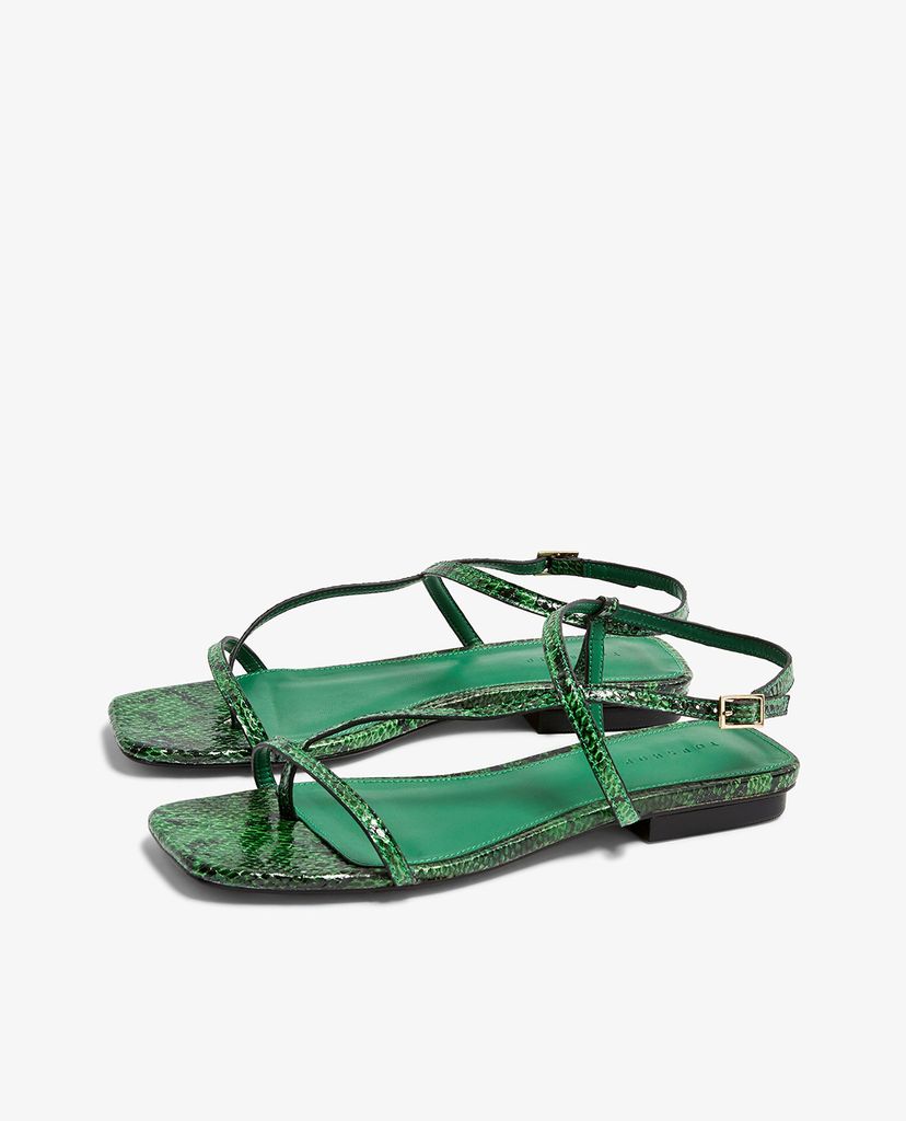TOPSHOP - Giày sandal nữ quai ngang Haven Green Flat