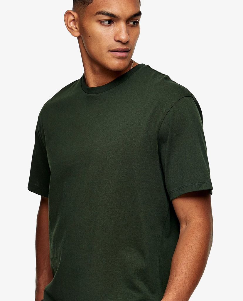 TOPMAN - Áo thun nam cổ tròn ngắn tay Green Oversized