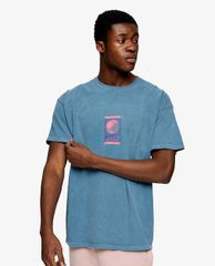TOPMAN - Áo thun nam cổ tròn ngắn tay phối họa tiết trẻ trung
