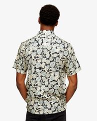 TOPMAN - Áo sơ mi nam tay ngắn cổ gập Navy Floral Print
