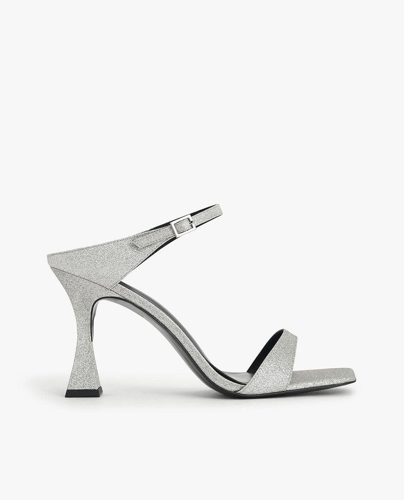 CHARLES & KEITH - Giày cao gót quai ngang Glitter Sculptural
