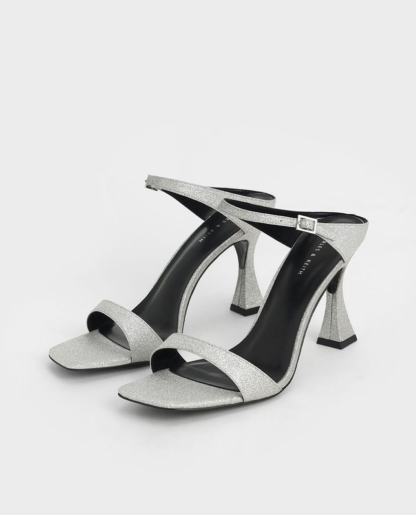 CHARLES & KEITH - Giày cao gót quai ngang Glitter Sculptural