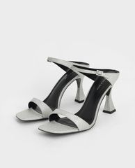 CHARLES & KEITH - Giày cao gót quai ngang Glitter Sculptural