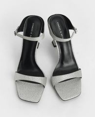 CHARLES & KEITH - Giày cao gót quai ngang Glitter Sculptural
