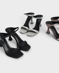 CHARLES & KEITH - Giày cao gót quai ngang Glitter Sculptural
