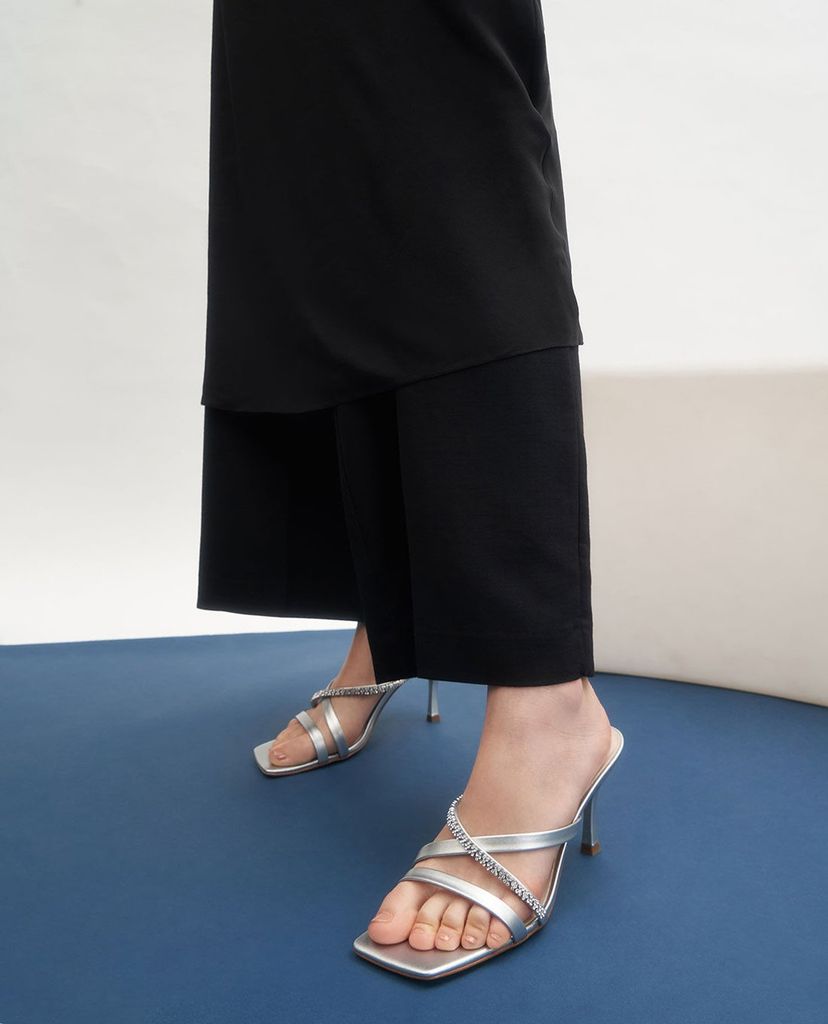 CHARLES & KEITH - Giày cao gót quai ngang Gem Embellished Strappy