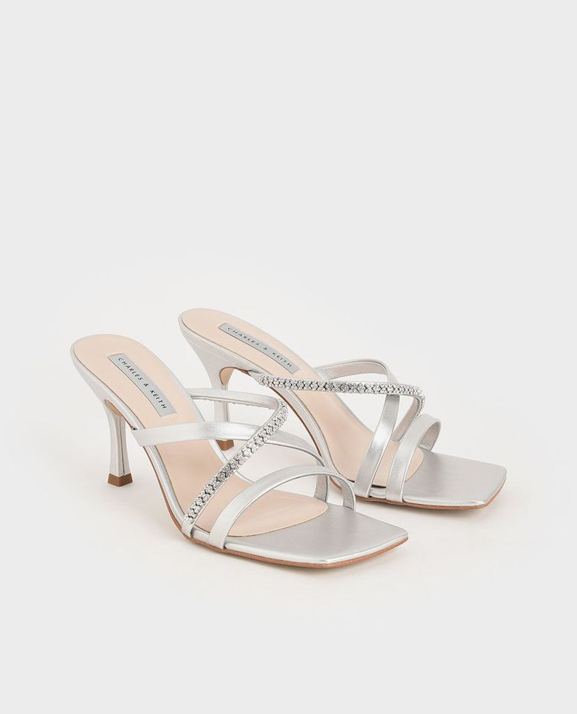 CHARLES & KEITH - Giày cao gót quai ngang Gem Embellished Strappy