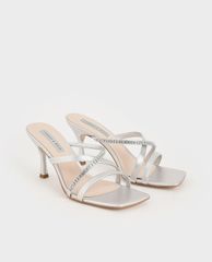 CHARLES & KEITH - Giày cao gót quai ngang Gem Embellished Strappy
