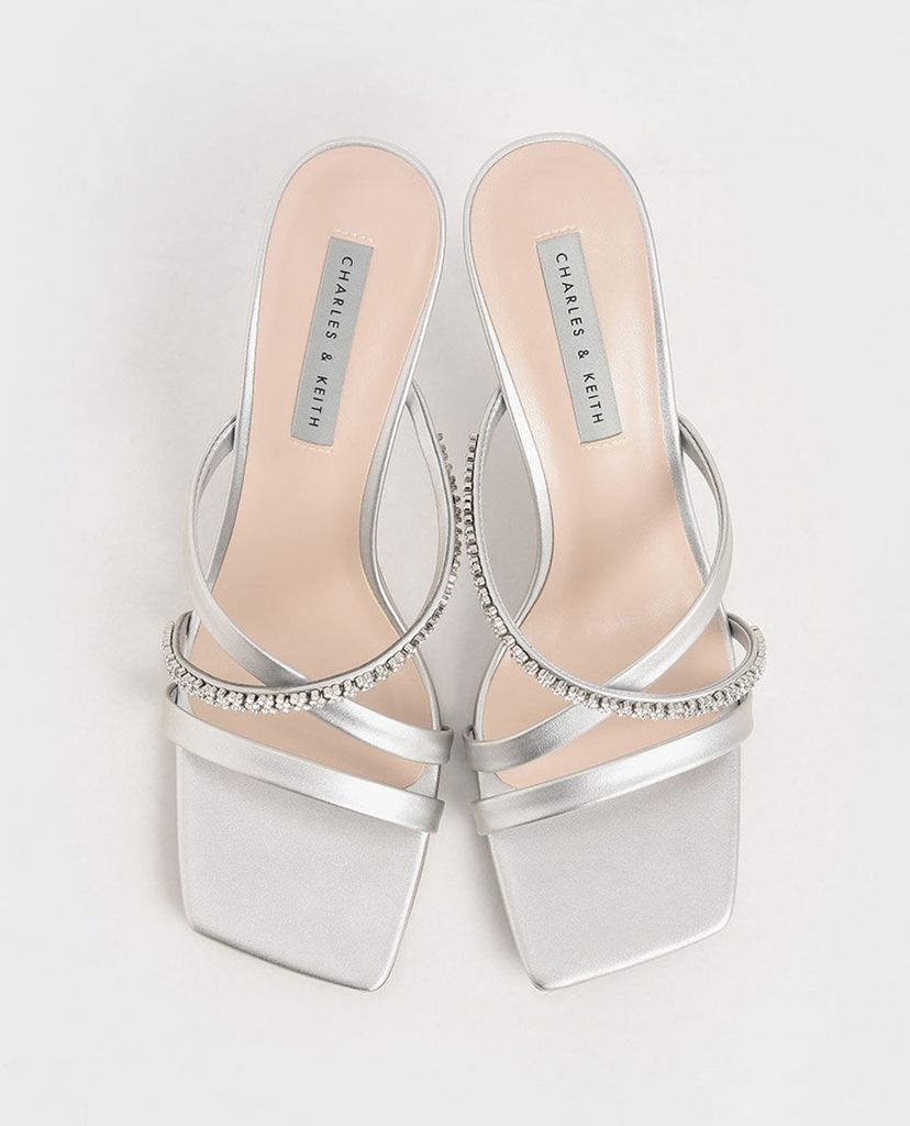 CHARLES & KEITH - Giày cao gót quai ngang Gem Embellished Strappy