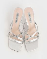 CHARLES & KEITH - Giày cao gót quai ngang Gem Embellished Strappy