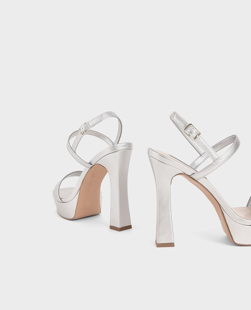 CHARLES & KEITH - Giày cao gót sandals Platform Back Strap