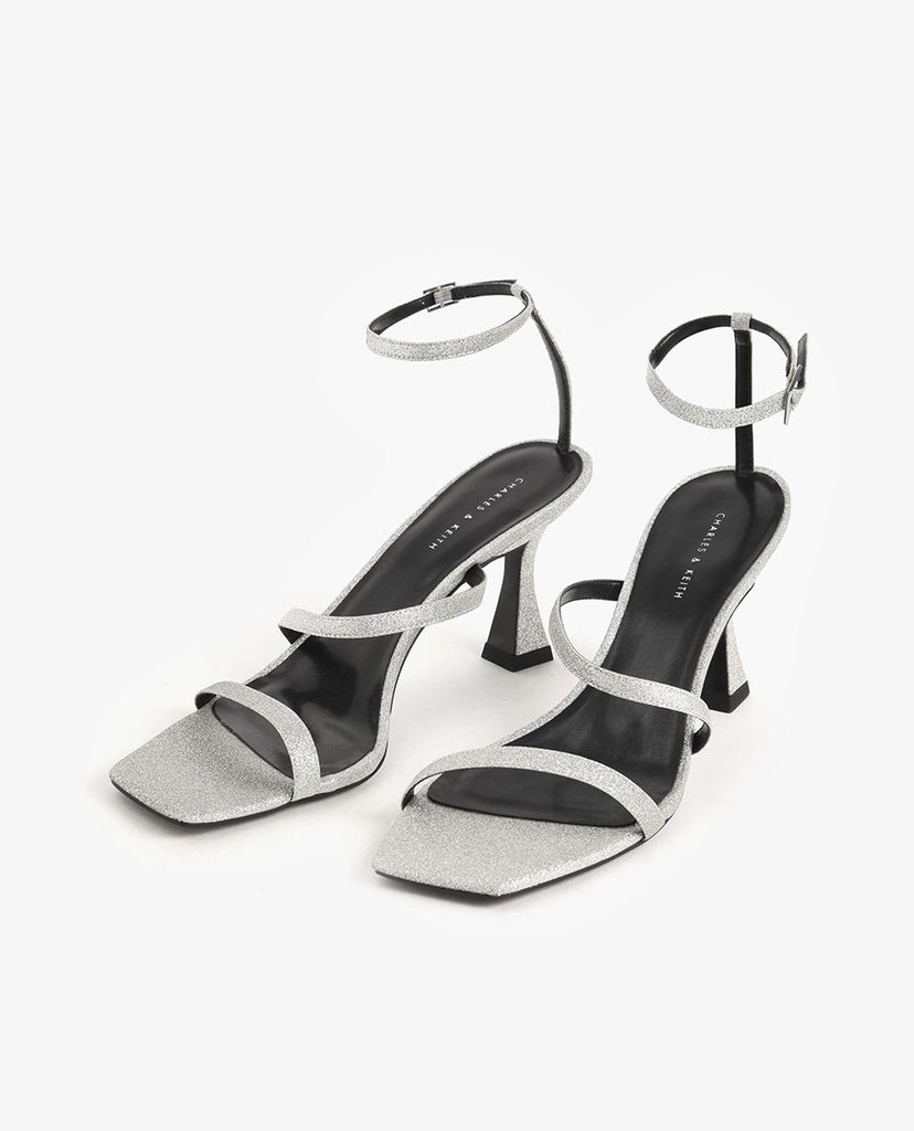 CHARLES & KEITH - Giày sandal cao gót Glitter Sculptural Heel