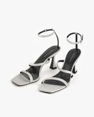 CHARLES & KEITH - Giày sandal cao gót Glitter Sculptural Heel