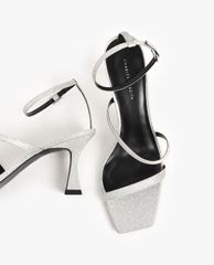 CHARLES & KEITH - Giày sandal cao gót Glitter Sculptural Heel