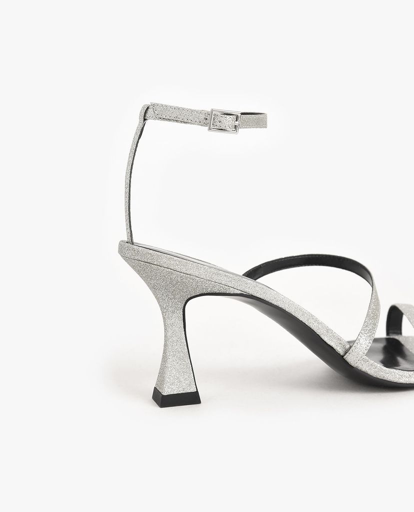 CHARLES & KEITH - Giày sandal cao gót Glitter Sculptural Heel