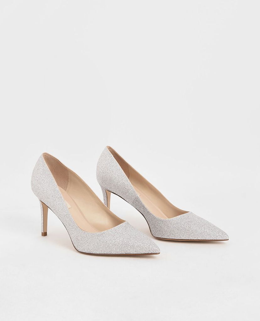CHARLES & KEITH - Giày cao gót mũi nhọn Glitter Stiletto Pumps