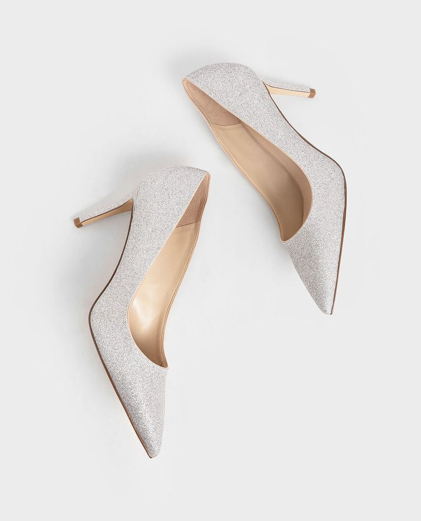 CHARLES & KEITH - Giày cao gót mũi nhọn Glitter Stiletto Pumps
