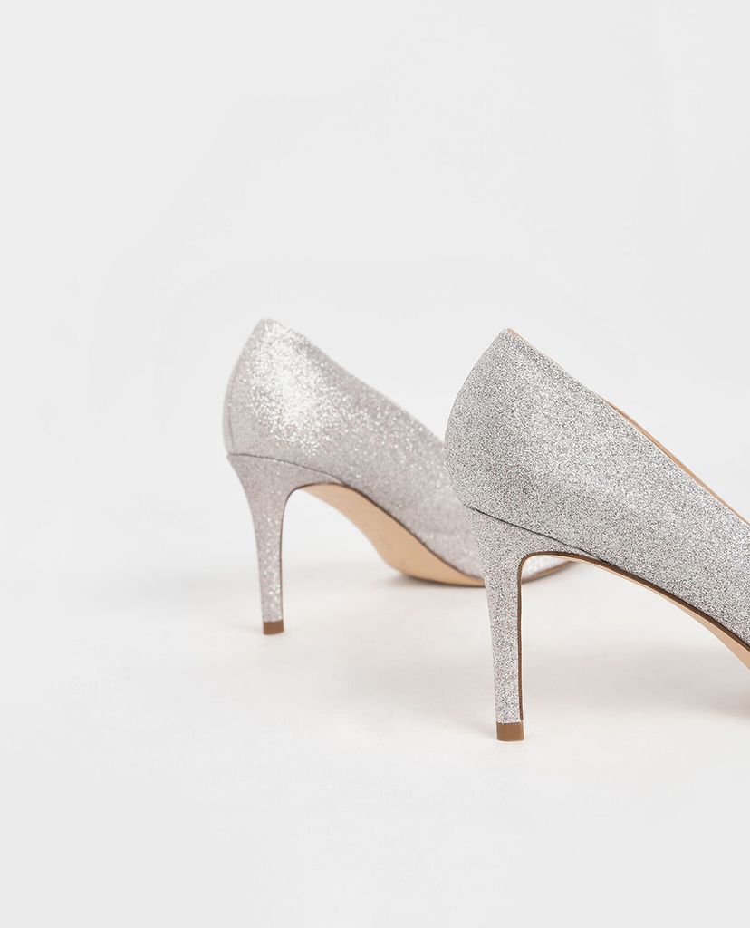 CHARLES & KEITH - Giày cao gót mũi nhọn Glitter Stiletto Pumps