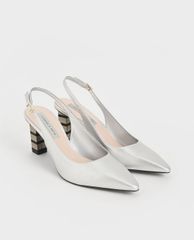 CHARLES & KEITH - Giày cao gót mũi nhọn Slingback Block Heel