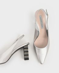 CHARLES & KEITH - Giày cao gót mũi nhọn Slingback Block Heel