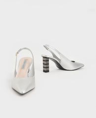 CHARLES & KEITH - Giày cao gót mũi nhọn Slingback Block Heel