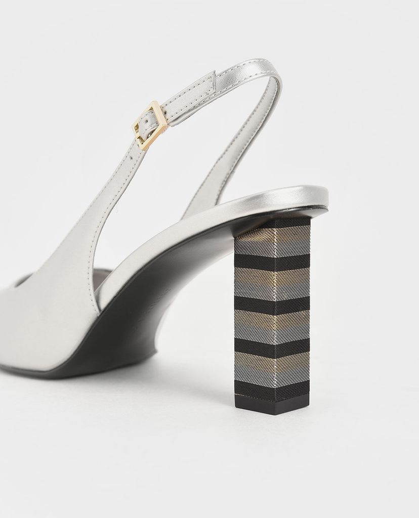 CHARLES & KEITH - Giày cao gót mũi nhọn Slingback Block Heel