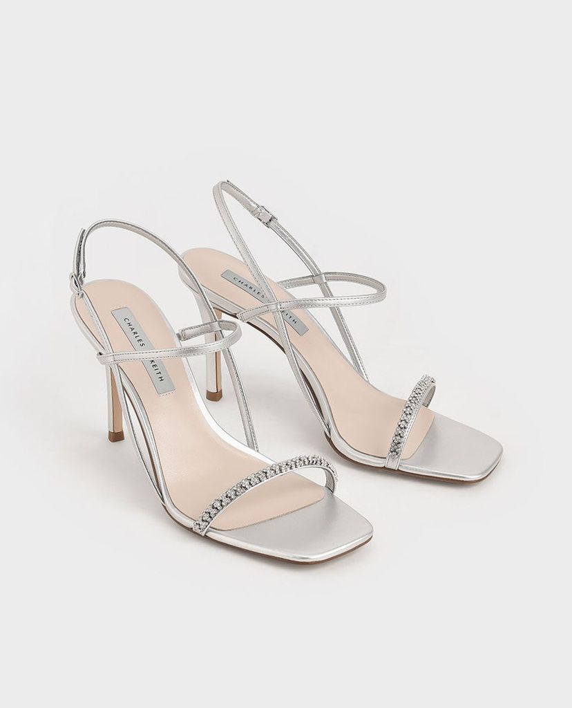 CHARLES & KEITH - Giày cao gót quai ngang Gem Embellished Strappy