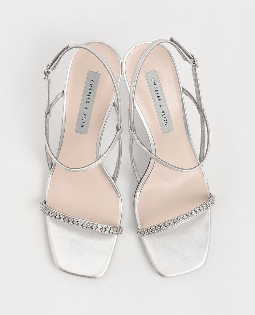 CHARLES & KEITH - Giày cao gót quai ngang Gem Embellished Strappy