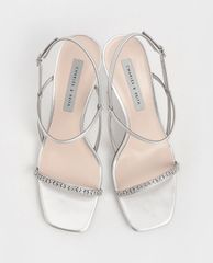 CHARLES & KEITH - Giày cao gót quai ngang Gem Embellished Strappy