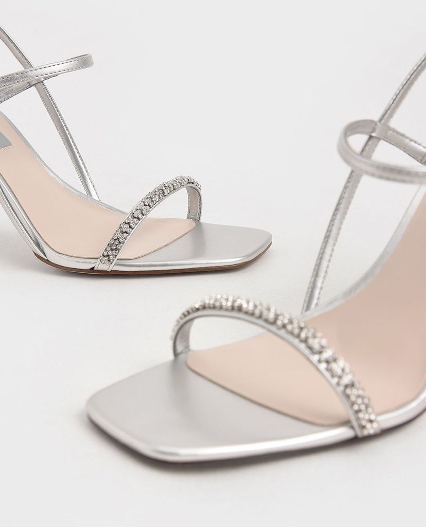 CHARLES & KEITH - Giày cao gót quai ngang Gem Embellished Strappy
