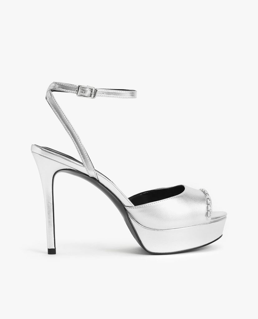 CHARLES & KEITH - Giày cao gót hở mũi Gem Embellished
